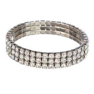 Stunning expanding stretch silver-tone bracelet